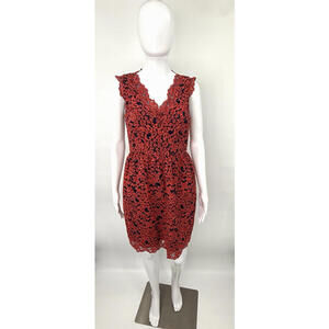 Shoshanna Womens  V Neck Sierra Lace Overlay Sheath Dress Size 6 MSRP $425